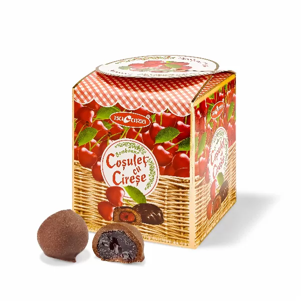 Конфеты глазированные шоколадной глазурью "Coșuleț cu cireșe"