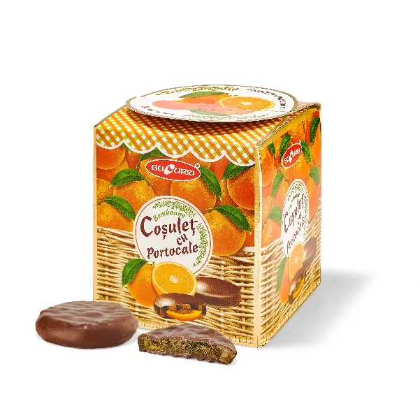 Конфеты глазированные шоколадной глазурью "Coșuleț cu portocale"